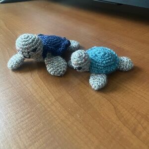 Handcrafted Crochet Turtle Toys - Blue and Teal